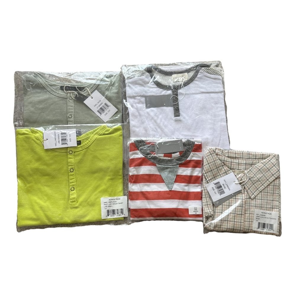NWT Miki Miette Boys Size 10 Shirt Bundle, green, striped, button down
